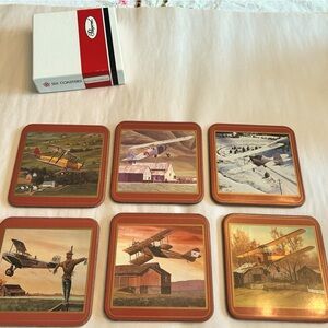 Vintage set of six barnstorming pimpernel coasters